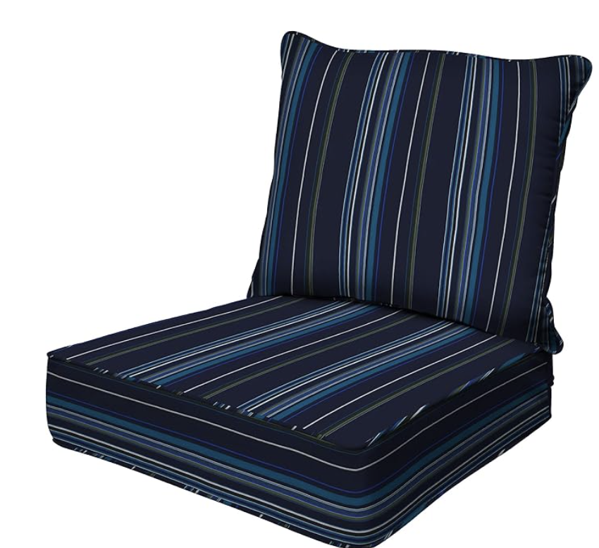 Stripe cushion sunbrella cushion set on amazom